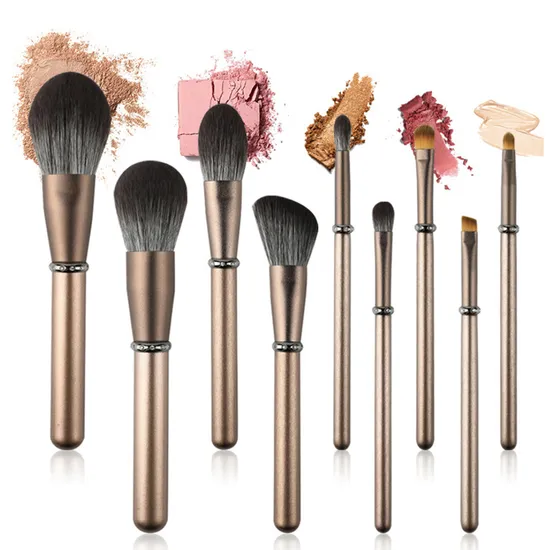 Senoha Travel Wooden Handle Makeup Brushes Set Cosmetic Facial Brush Kit 