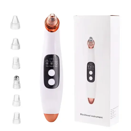 6 Probes and 3 Modes Electric Professional Rechargeable Pore Cleaner Vacuum Suction Facial Blackhead Remover 