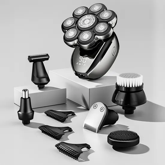 6 in 1 Hot Selling Face Hair Remover USB Groomer Ipx6 Waterproof Cordless Hair Clippers Ear and Nose Hair Electric Shaver 