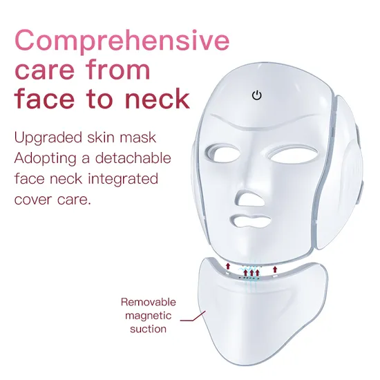 OEM ODM Factory 7 Colors LED Facial Mask Skin Care Red Light Therapy Mask for Face and Neck 