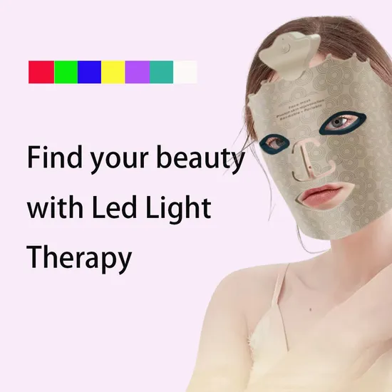 Popular Cordless Facial Skin Care Machine Skin Rejuvenation Face Whitening Wrinkle Removal 7 Color LED Light Photon Red Light Therapy LED Facial Mask 