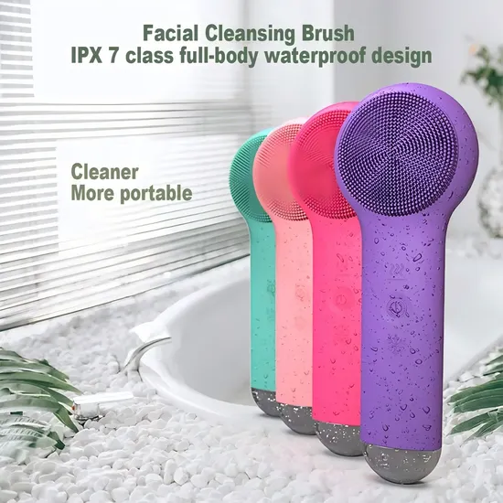 Good Quality Waterproof Face Massage Blackhead Removal Silicone Facial Brush Rechargeable Facial Cleansing Brush 