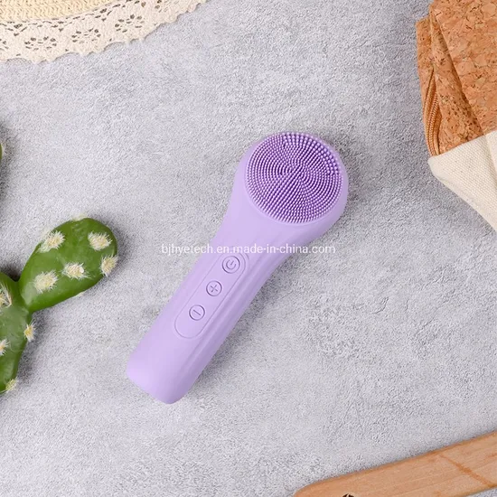 Electric Facial Cleansing Brush Silicone Facial Cleaning Brush for Pore Cleaner Heating Ipx 7 Waterproof Magnetic Charging System 