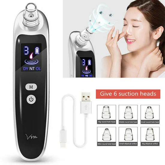 LCD Display 3 Speeds Sucking Pore Cleanser Beauty Care Product Acne Removal Blackhead Remover Vacuum 